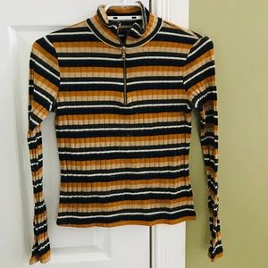 Striped Quarter Zip Longsleeve